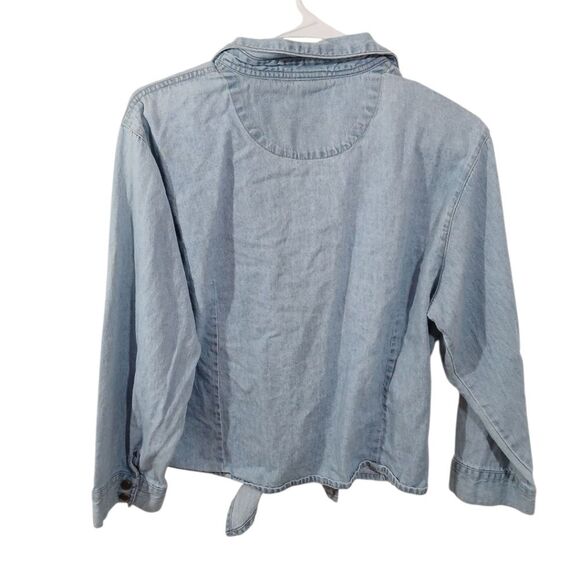 Vintage Denim Button Front Tie Top - Picture 4 of 9